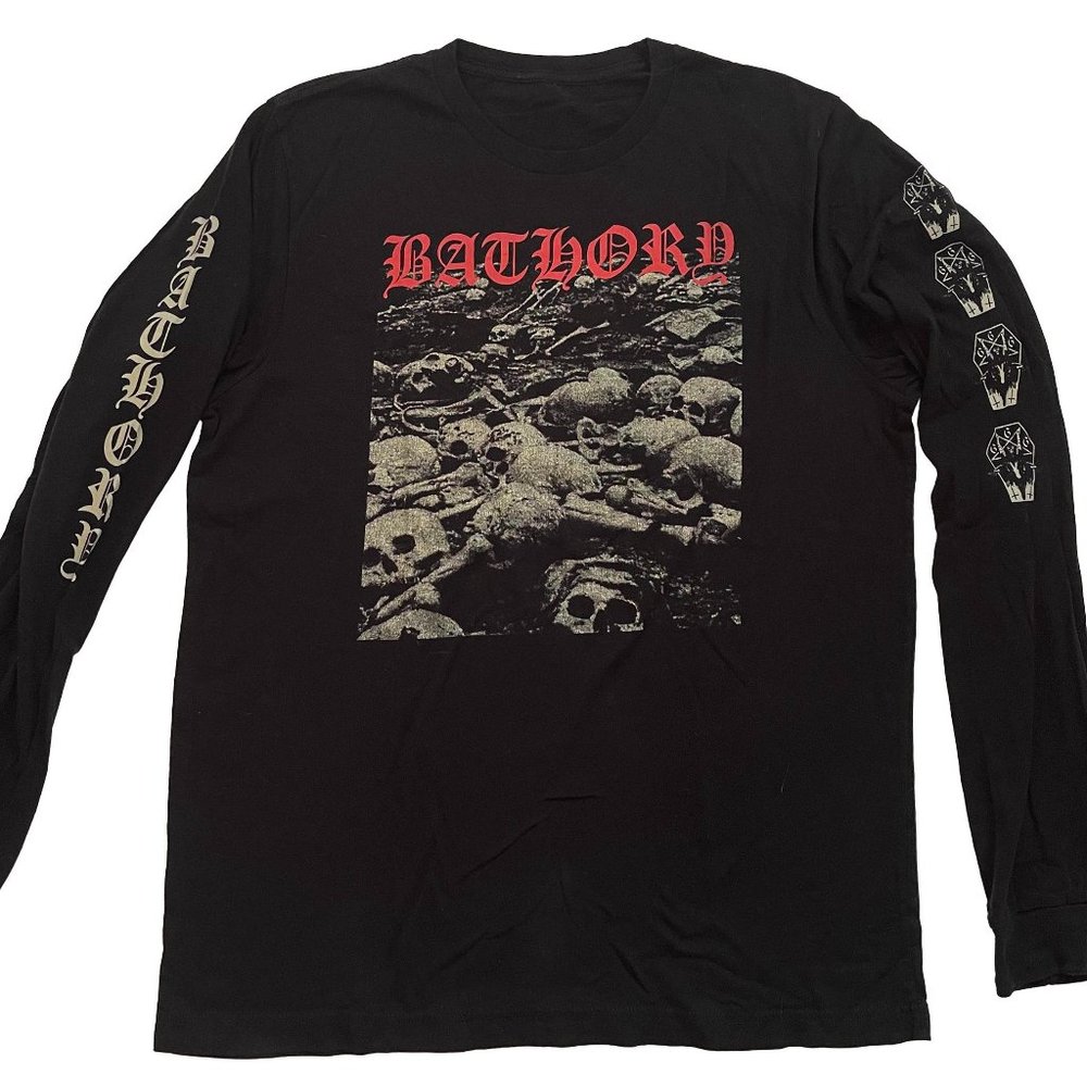 Bathory, Requiem, DTG Long Sleeve Black Metal T Shirt size XL